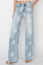 Load image into Gallery viewer, Stars Wide Leg Jeans-Full Size Raw Hem