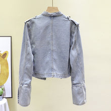 Load image into Gallery viewer, Retro Military Jean Jacket
