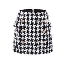 Load image into Gallery viewer, Lion Eyes Tweed Wool Houndstooth Mini Skirt