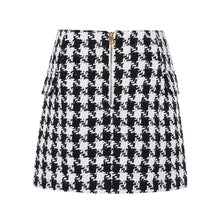 Load image into Gallery viewer, Lion Eyes Tweed Wool Houndstooth Mini Skirt