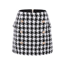 Load image into Gallery viewer, Lion Eyes Tweed Wool Houndstooth Mini Skirt