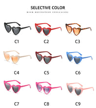 Load image into Gallery viewer, Love Heart Girls Colors Sunglasses Women Fashion Designer Pink Cute Retro Cat Eye Vintage UV400 Party Sun Glasses Red Female