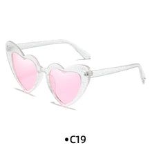 Load image into Gallery viewer, Love Heart Girls Colors Sunglasses Women Fashion Designer Pink Cute Retro Cat Eye Vintage UV400 Party Sun Glasses Red Female