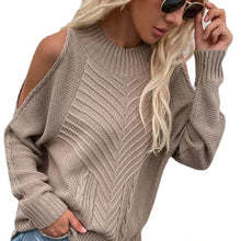 Load image into Gallery viewer, Jessie Cold Shoulder Knitted Sweater