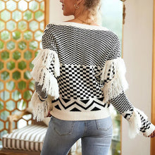 Load image into Gallery viewer, New Boho Slant-Knitted Sweater; off-the-shoulder