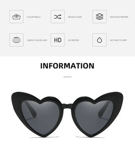 Love Heart Girls Colors Sunglasses Women Fashion Designer Pink Cute Retro Cat Eye Vintage UV400 Party Sun Glasses Red Female