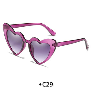 Love Heart Girls Colors Sunglasses Women Fashion Designer Pink Cute Retro Cat Eye Vintage UV400 Party Sun Glasses Red Female