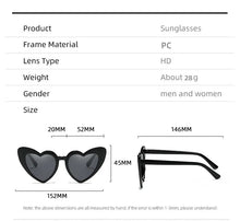 Load image into Gallery viewer, Love Heart Girls Colors Sunglasses Women Fashion Designer Pink Cute Retro Cat Eye Vintage UV400 Party Sun Glasses Red Female