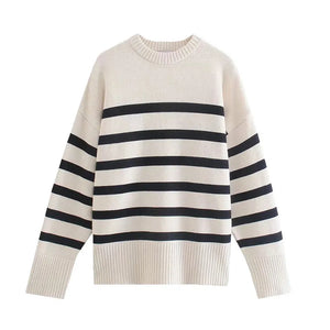 Missy Oversized Striped Pullover