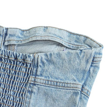 Load image into Gallery viewer, Bluey&#39;s Button Down Denim Bustier Crop Top -Strapless Denim