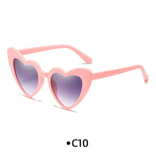 Load image into Gallery viewer, Love Heart Girls Colors Sunglasses Women Fashion Designer Pink Cute Retro Cat Eye Vintage UV400 Party Sun Glasses Red Female