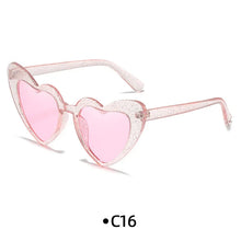 Load image into Gallery viewer, Love Heart Girls Colors Sunglasses Women Fashion Designer Pink Cute Retro Cat Eye Vintage UV400 Party Sun Glasses Red Female