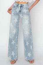 Load image into Gallery viewer, Stars Wide Leg Jeans-Full Size Raw Hem
