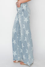 Load image into Gallery viewer, Stars Wide Leg Jeans-Full Size Raw Hem