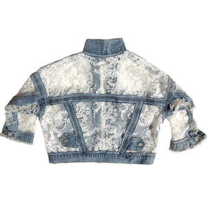 Street Lace Hook Up Denim Bomber