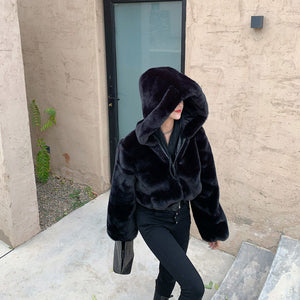 Kai Cropped Faux Fur Coat