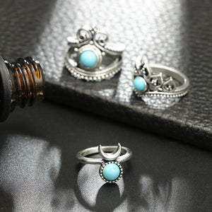 Turquoise Antique Bohemian Ring Sets