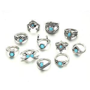 Turquoise Antique Bohemian Ring Sets