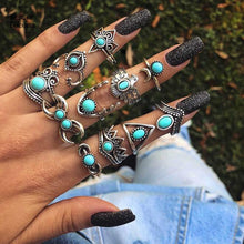 Load image into Gallery viewer, Turquoise Antique Bohemian Ring Sets