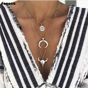 JJ's Vintage Silver Multi Layer Necklace