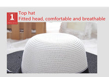 Load image into Gallery viewer, Hepburn Wind Black White Striped Bowknot Summer Sun Hat