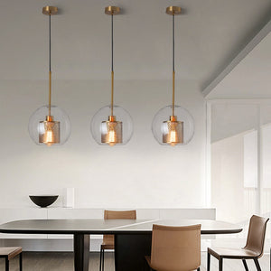 Loft Modern Pendant Light Glass Ball Hanging Light Fixture