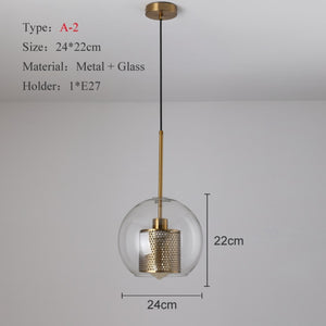 Loft Modern Pendant Light Glass Ball Hanging Light Fixture