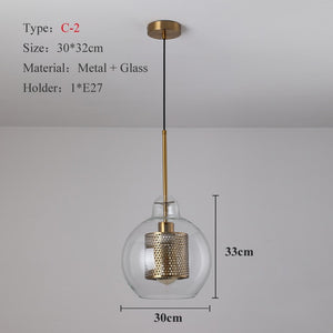 Loft Modern Pendant Light Glass Ball Hanging Light Fixture