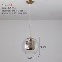 Load image into Gallery viewer, Loft Modern Pendant Light Glass Ball Hanging Light Fixture