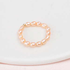 Tides REAL Freshwater Pearl Ring Stacker w 925 Sterling Silver