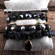 Load image into Gallery viewer, Natural Stone Bangle 5pc Bracelets Set