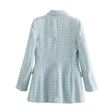 Load image into Gallery viewer, Tweed Vintage Blazer in Sky Blue