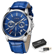 Load image into Gallery viewer, LIGE Leather Chronograph Waterproof Sport