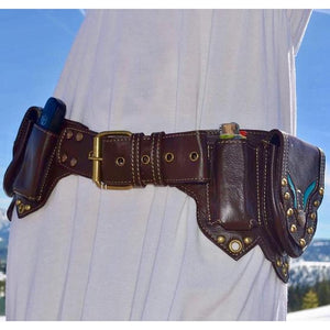 Steampunk Handmade Leather Utility Hip Belt Bag