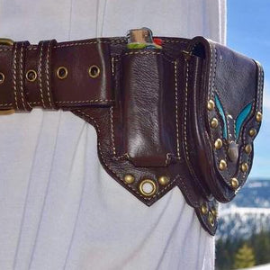 Steampunk Handmade Leather Utility Hip Belt Bag
