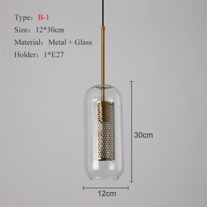 Loft Modern Pendant Light Glass Ball Hanging Light Fixture