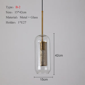 Loft Modern Pendant Light Glass Ball Hanging Light Fixture