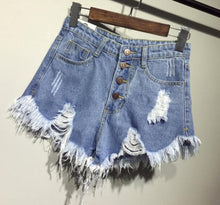 Load image into Gallery viewer, Shorty&#39;s High Waisted Jean Shorts