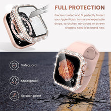 Load image into Gallery viewer, Bling Rhinestone Bumper Case+Tempered Glass for Apple Watch