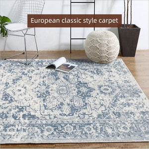 Euro Retro-Classical Blue Abstract Carpet