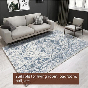 Euro Retro-Classical Blue Abstract Carpet