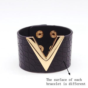 Luxe Leather V Cuff