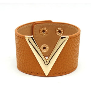 Luxe Leather V Cuff