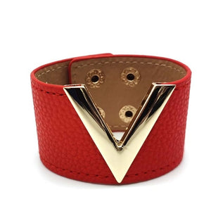 Luxe Leather V Cuff