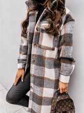 Load image into Gallery viewer, Tacy Turn-Down Collar Plaid Coat