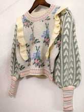 Load image into Gallery viewer, Sweetheart Blush Pink Multi floral KNIT SWEATER