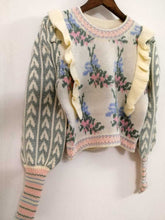 Load image into Gallery viewer, Sweetheart Blush Pink Multi floral KNIT SWEATER