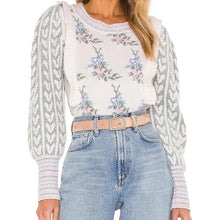 Load image into Gallery viewer, Sweetheart Blush Pink Multi floral KNIT SWEATER