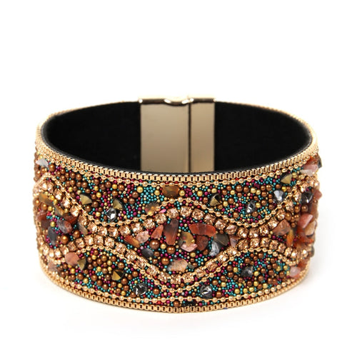 Bohemian Retro Rhinestone Cuff