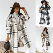 Load image into Gallery viewer, Tacy Turn-Down Collar Plaid Coat